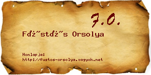 Füstös Orsolya névjegykártya